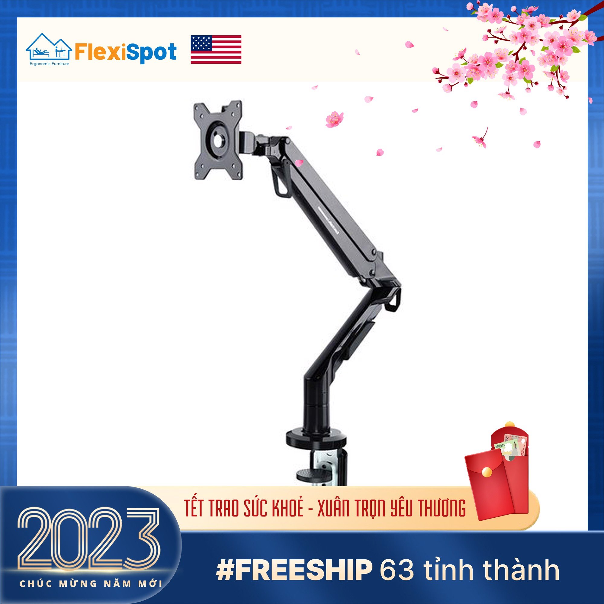 モニター マウント 17 ～ 36 インチ シングル モニター アーム - Flexispot Ma8b (ブラック)